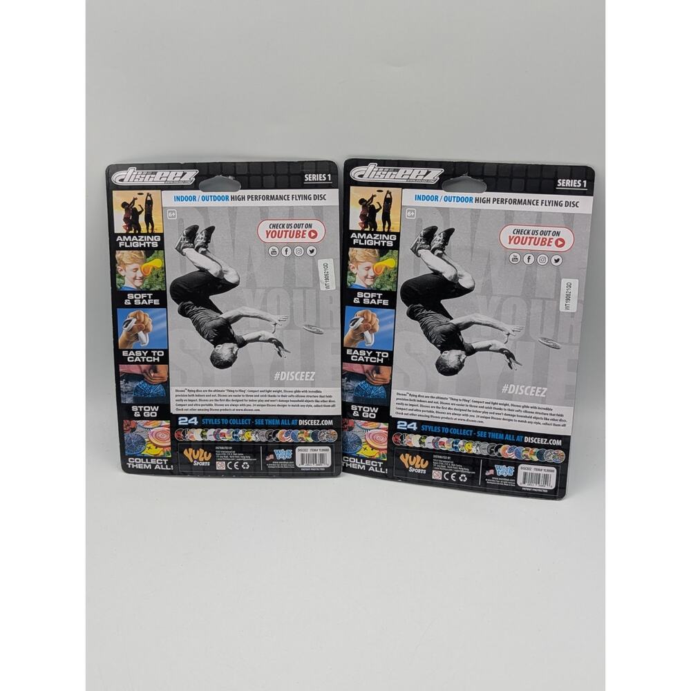 2-Pack Disceez Indoor Safe 5" Flying Discs 2018 Series 1 Cuda New - Picture 3 of 3